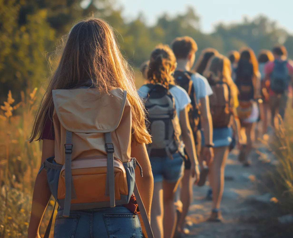 Kids at Camp hiking