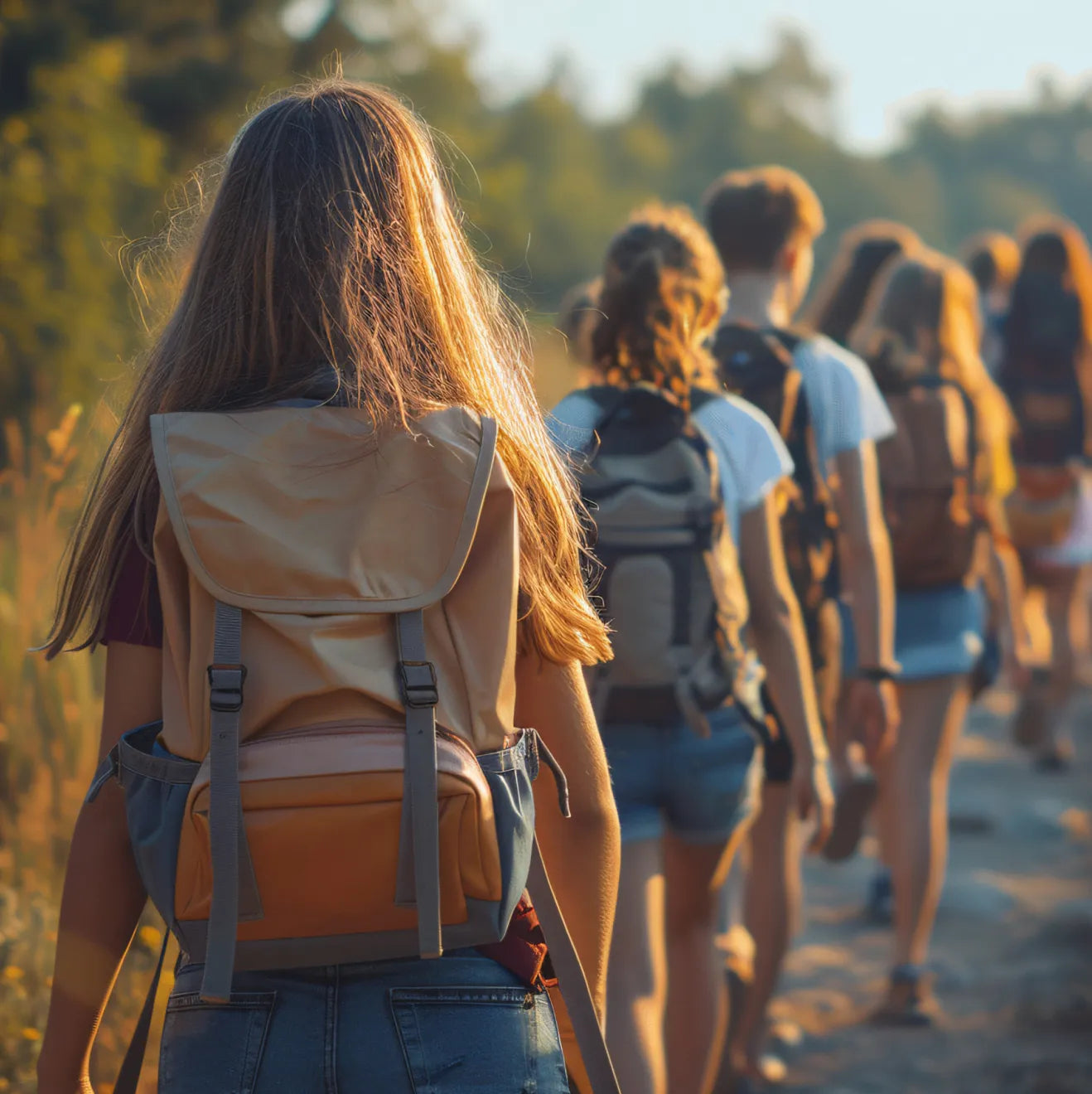 Kids at Summer Camp hiking