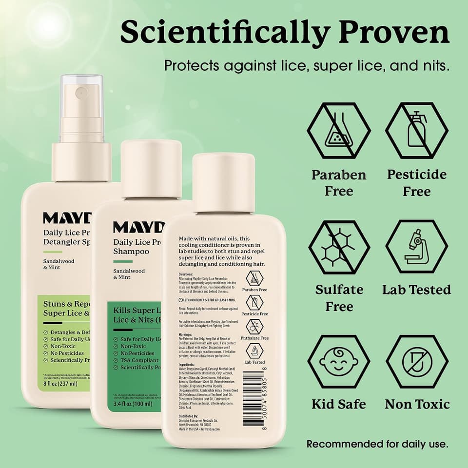 Detangler spray, shampoo and conditioner: paraben free, pesticide free, sulfate free, lab tested, kid safe, non-toxic