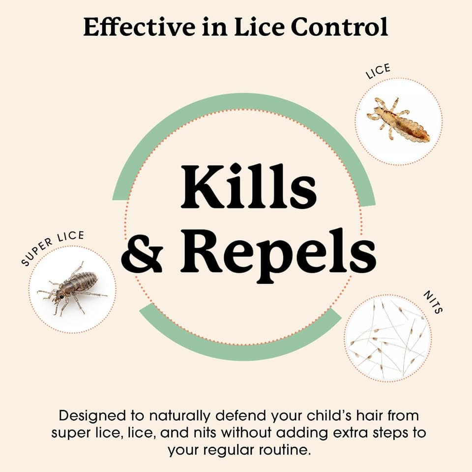 Kills and repels super lice, lice and nits