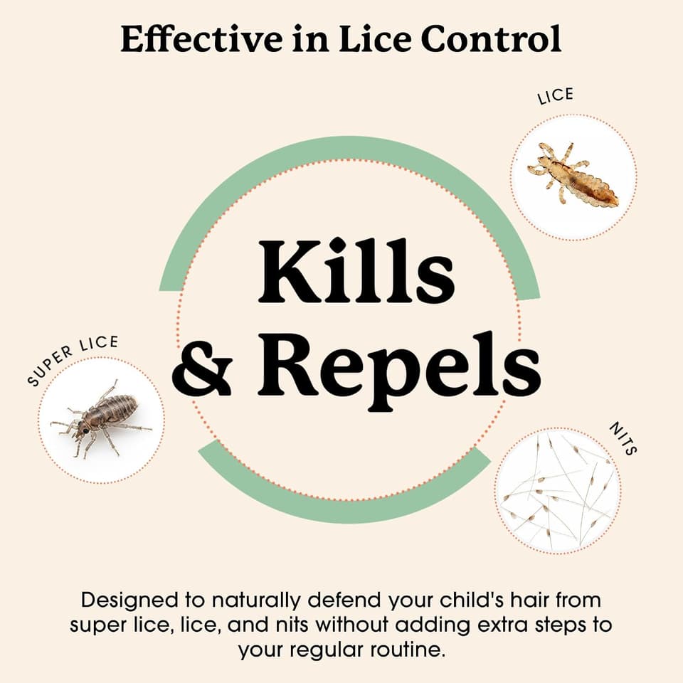 Kills and repels super lice, lice and nits