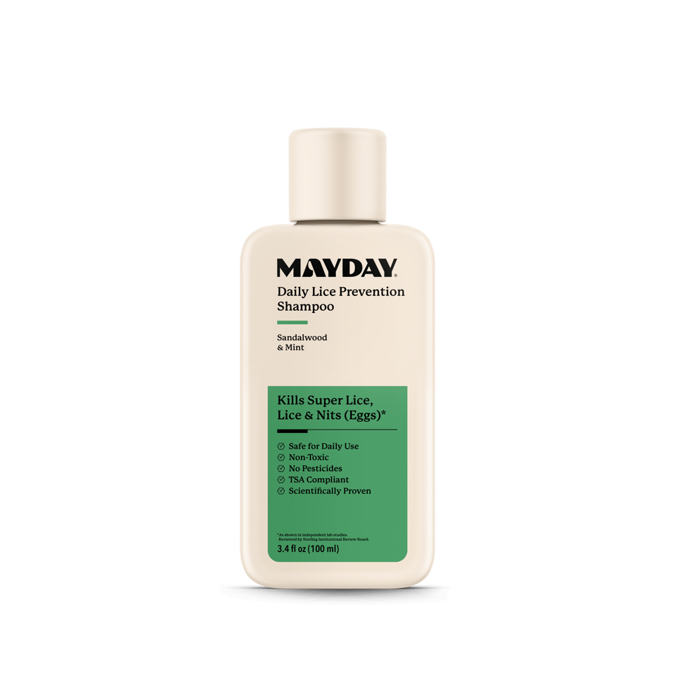 Travel-size MAYDAY Daily Lice Prevention Shampoo bottle